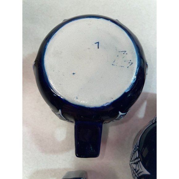 SET Vintage AG Wick Werke Blue Gray Porcelain Art Deco Mugs Cups Steins Germany - Picture 15 of 16